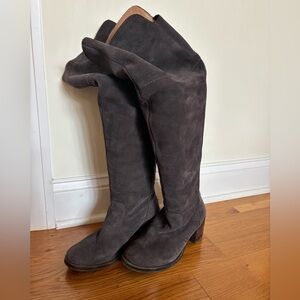 EUC Lucky Brand Tall Gray Leather Boots
